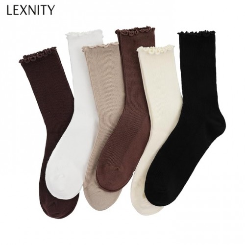 Lexnity 6 Pairs Ruffle Socks for Women，Frilly So...